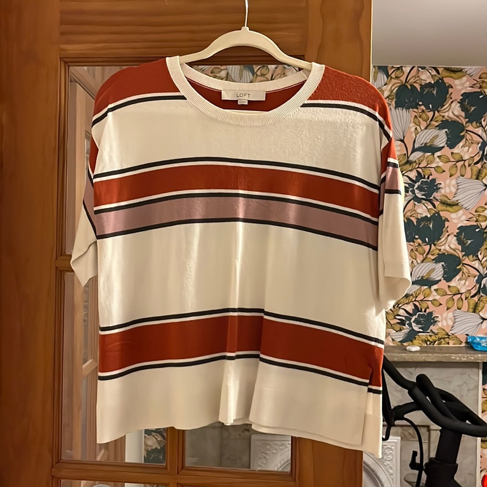 Loft mid sleeve striped sweater